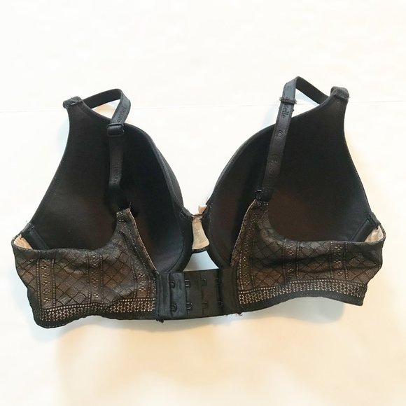 CHANTELLE C Ideal Back Smoothing Bra Black Underwire Womens 32D - Picture 3 of 5